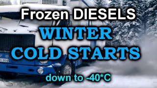 DIESEL HARD COLD STARTS compilation  -40*C  s.3 ep.60  Холодный запуск в мороз -40*C дизель