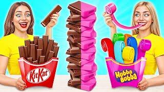 Desafío Comida de Chicle vs de Chocolate  Situaciones Divertidas de Comida por Choco DO
