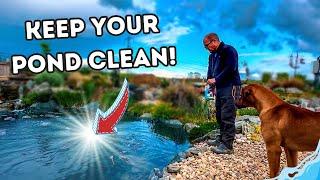 How do you keep a garden pond clean?