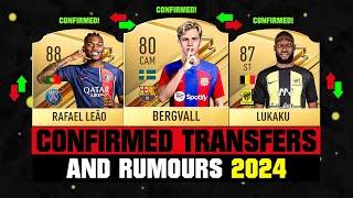 FIFA 24  NEW CONFIRMED TRANSFERS & RUMOURS  ft. Bergvall Rafael Leao Lukaku... etc