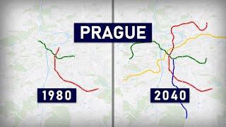 Evolution of the Prague Metro 1974-2030 animation