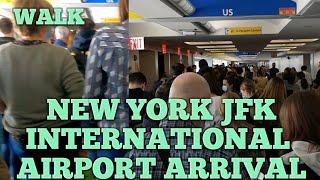 Arrival Walk at JFK John F. Kennedy International Airport New York all the way to Time Square 4K
