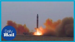 Footage North Korea fires ballistic missiles near Japan