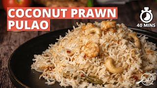 Coconut Prawn Pulao Recipe  Goan Style Prawn Pulao  Prawn Pulao with Coconut Milk  Cookd