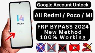 All RedmiMiPoco MIUI 14 FRP Bypass 2024 New Method  Xiamoi MIUI 14 Remove Google Account Lock