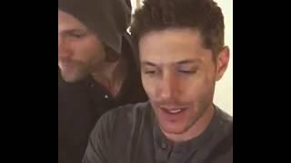 Jensen Ackles and Jared Padalecki in a clubs bathroom having a bad idea