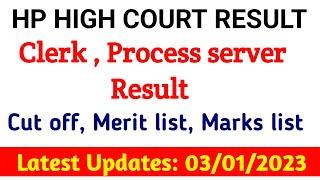 Hp High court Result Declared  Clerk Process Server Result  Cut off  Merit list