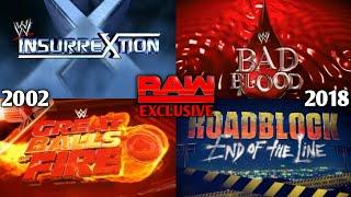 All Of WWE RAW Exclusive PPV Main Events Match Card Compilation 2002 - 2018