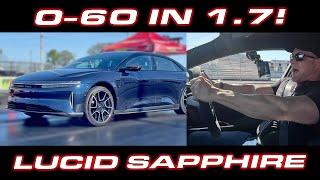 WORLD RECORD * How to launch the Lucid Sapphire down the 14 Mile * 0-60 MPH in 1.7 Seconds