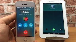 WhatsApp iPhone SE calls Samsung Tab2 incoming call