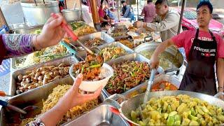 WORLDS CHEAPEST  ALL YOU CAN EAT STREET BUFFET IN THAILAND BANGKOK  $1 THAI STREET FOOD