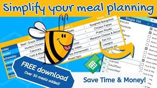 Meal Planner to Grocery Shopping list  Google Sheets  FREE DOWNLOAD