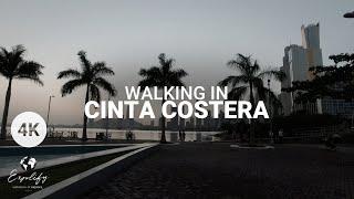 4K 60fps Walking in Cinta Costera Panama City Panama on sunny day
