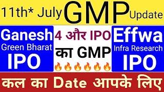 Ganesh Green Bharat IPO  Effwa Infra Research IPO GMP  IPO GMP Update  Stock Market Tak