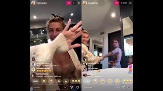 Justin Bieber being shy & Hailey Baldwin Bieber on Instagram Live Stream being cute - April 2 2019