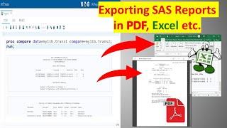 How to Export Procedures Reports into PDF or Excel  Proc Compare Means Freq output in PDF