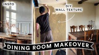 Extreme DINING ROOM MAKEOVER *Warm Textured Walls & Vintage Accents*