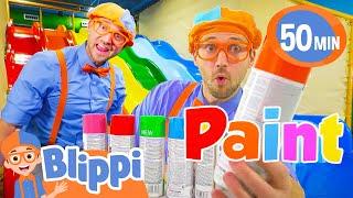 Blippi Learns Colors and Paints at Billy Beez Indoor Playground Color Stories for Kids