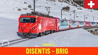 Cab Ride Glacier Express Disentis-Mustér - Brig Matterhorn-Gotthard-Bahn Switzerland 4K