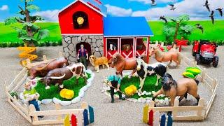 Best diy miniature Farm Village with Barnyard Animal - Barn for Cow - Horse Stable - Cattle Farm