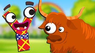 YAK - Letter Y  Learn the Alphabet Animals