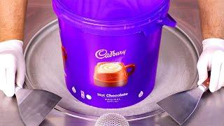 How to Make CADBURY HOT CHOCOLATE Ice Cream Rolls 2nd Try  ASMR - no talking