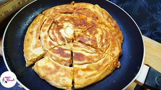 How To Make Turkish Borek In A Pan  Turkish Food Recipes  No Filo Pastry - No Oven  From Scratch