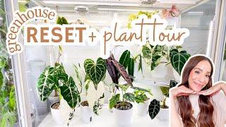 greenhouse cabinet Plant Tour+ reset  cleaningmilsbo greenhouse  wateringplants  pon repots🪴