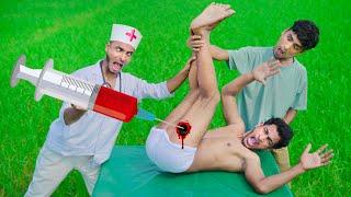 Must Watch New Comedy Video 2023 Try To Not Laugh Injection Wala Comedy Video New Doctor Funny E 70