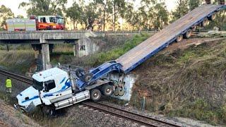 Most Dangerous Train Crash - Train Hit Truck & Animal - Good Driving Skills Or Luck_ Close Calls 