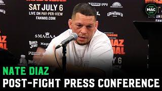 Nate Diaz reacts to Conor McGregors Million Dollar Bet  Post Fight Press Conference