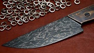 Forging Canister Damascus Grover washers Pattern Welded Steel Knife