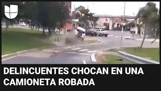 La feroz persecución policial que terminó en un choque de la camioneta robada