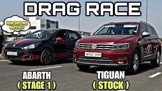 STAGE 1 PUNTO ABARTH VS TIGUAN ALL SPACE DRAG RACE  Unbelievable results 