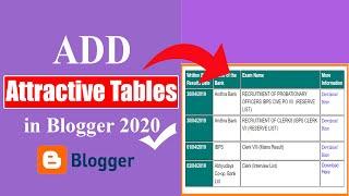 How to Easily Add Attractive Tables in Blogger 2023  Insert Table in Blogger   blogger table