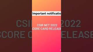 CSIRNET 2022 SCORECARD OUT