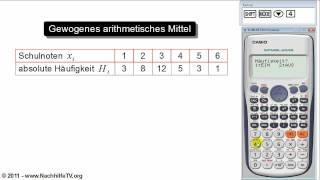 Gewogenes arithmetisches Mittel berechnen mit Taschenrechner