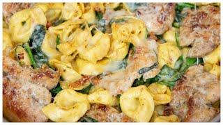 Creamy Chicken with Spinach Sun-dried Tomatoes and Tortellini