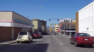 Driving in KAMLOOPS BC British Columbia Canada - City CentreDowntown Area