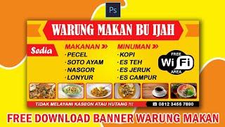 Free Download Template Desain Banner Warung Makan photoshop