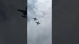 A pair of KC A-10 Warthogs flying at the 2024 Spirit of St. Louis Air Show