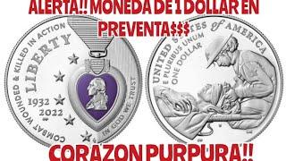 OJO Moneda De 1 Dollar Corazon Purpura Guardar o Revender?