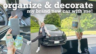 ORGANIZE AND DECORATE MY CAR WITH ME  car essentials haul personalizing my first car