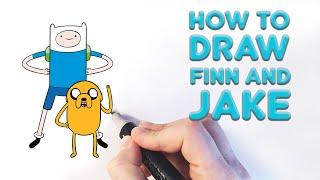 HOW TO DRAW FINN AND JAKE  ADVENTURE TIME  SUPER EASY