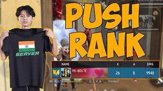 PUSH RANK KILL 26  INDIAN SERVER SOLO VS SQUAD BY ONIC JEKK - FREEFIRE