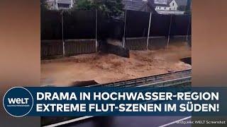 FLUT-KATASTROPHE Schock in Süd-Deutschland Hochwasser zerstört Lärmschutz der B10