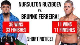 UFC Signs Nursulton Ruziboev to Fight Brunno Ferreira July 1st Fight Reaction and Announcement