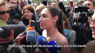 Femen Activist In Topless Protest Against Zelenskiy