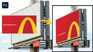 How to place anything in Perspective in Photoshop  Placing posters on Billboards
