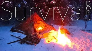 Spannende Survival Abenteuer Doku 4 Tage im Winterwald bei -12 Grad Lagerbau aus dem Rucksack leben